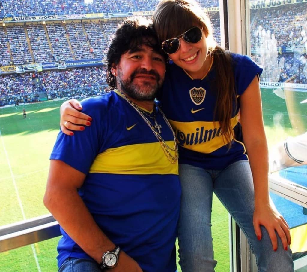 Dalma Maradona with her father Maradona