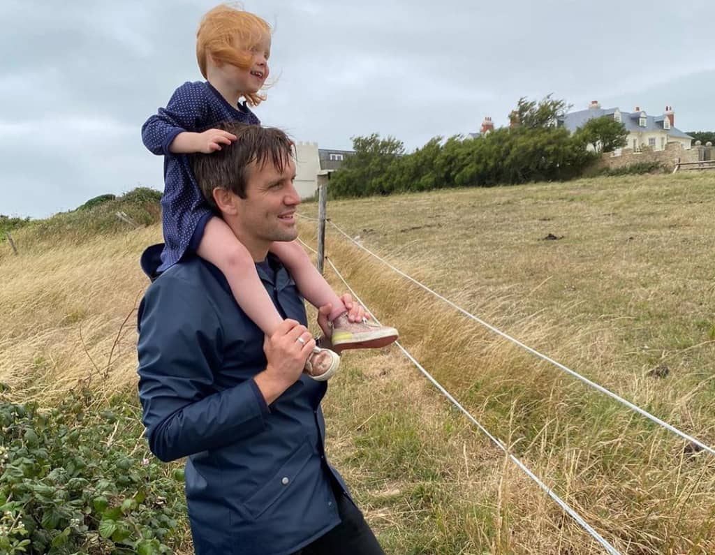 Jack Ashton with his baby