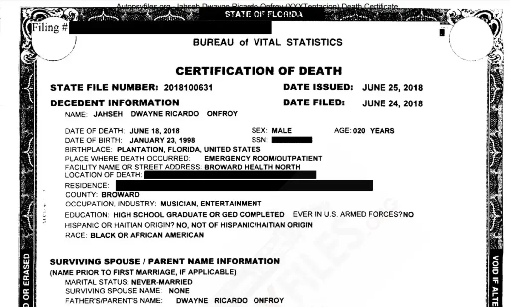 Xxxtentacion Autopsy Report image
